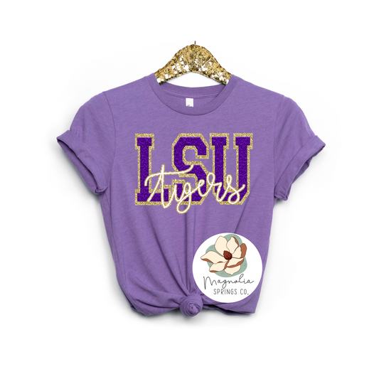 LSU Tigers Faux Embroidery